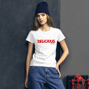 ‘Delicious’ [text]: Women’s short sleeve t-shirt